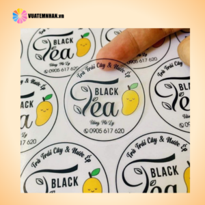 Decal nhựa trong dán ly